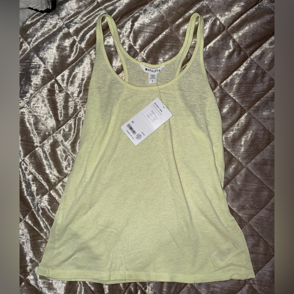 NWT Athleta Light Yellow Getaway Women's Tank Top